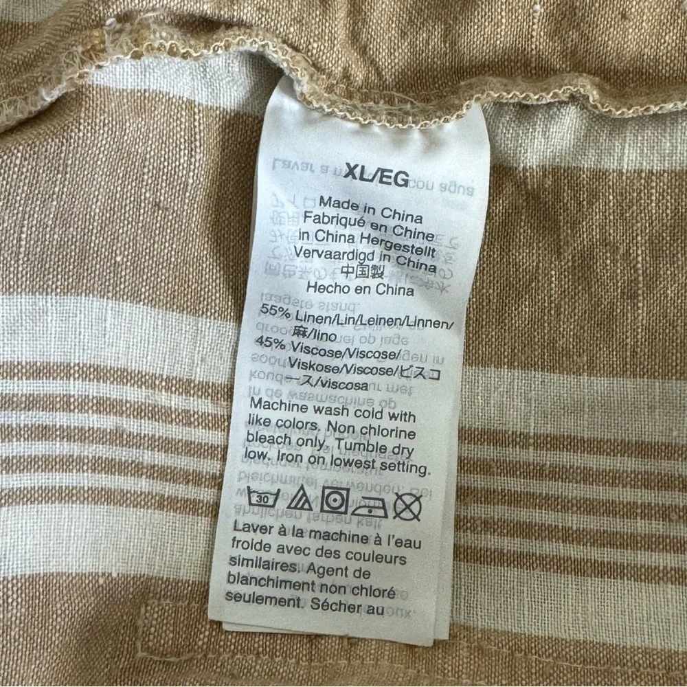 Madewell Striped Tie-Strap Wide-Leg Overalls SZ. XL
